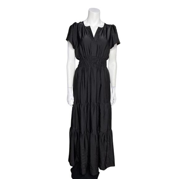 Dear John Maxi Dress Women's Small Black Tiered - Picture 1 of 5